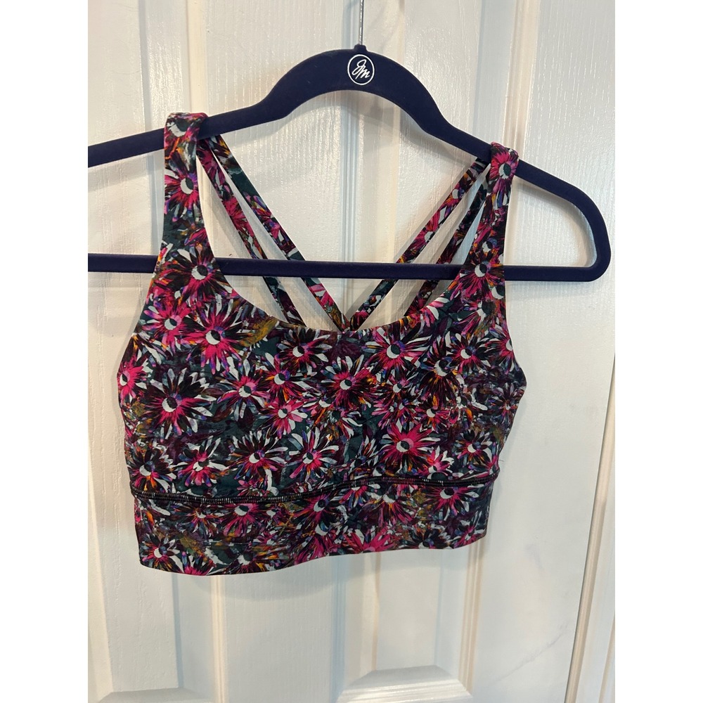 Lululemon Free To Be Serene‎ Bra Long Line Floral Strappy Sports Bra 6